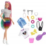 Mattel Barbie Leopard Rainbow Hair Ξανθιά Κούκλα Color-change Hair Feature, 16 Αξεσουάρ GRN81 887961909029