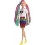 Mattel Barbie Leopard Rainbow Hair Ξανθιά Κούκλα Color-change Hair Feature, 16 Αξεσουάρ GRN81 887961909029