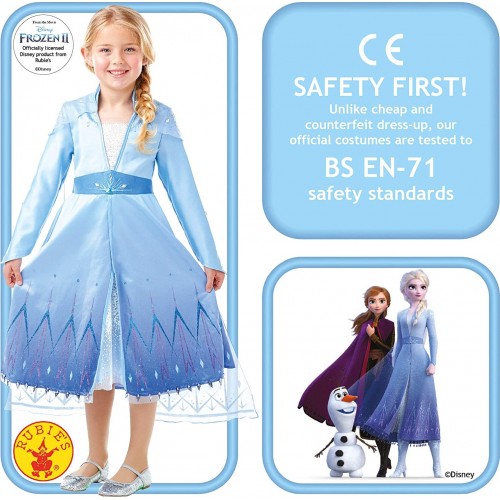 Rubies Official Disney Frozen 2, Elsa Premium Dress, Childs Costume, Size Large 300464L 883028387304