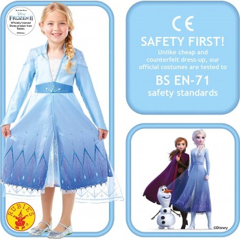 Rubies Official Disney Frozen 2, Elsa Premium Dress, Childs Costume, Size Large 300464L 883028387304