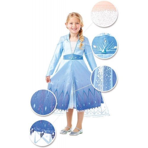 Rubies Official Disney Frozen 2, Elsa Premium Dress Παιδική Στολή Small 300464S 883028387281