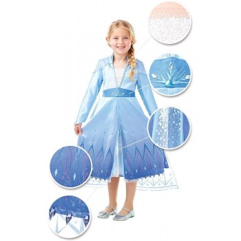 Rubies Official Disney Frozen 2, Elsa Premium Dress Παιδική Στολή Small 300464S 883028387281