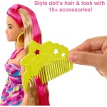 Mattel Barbie Totally Hair Flower-themed Doll, Curvy, 8.5 Inch Fantasy Hair, Dress, 15 and Fashion Play Accessories 8 HCM89 1947