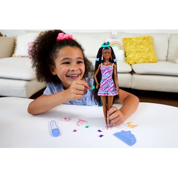 Mattel Barbie Totally Hair Butterfly-Themed Doll, 8.5 Inch Fantasy Hair, Dress, 15 And Fashion Play Accessories 8 HCM91 19473501