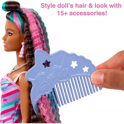 Mattel Barbie Totally Hair Butterfly-Themed Doll, 8.5 Inch Fantasy Hair, Dress, 15 And Fashion Play Accessories 8 HCM91 19473501