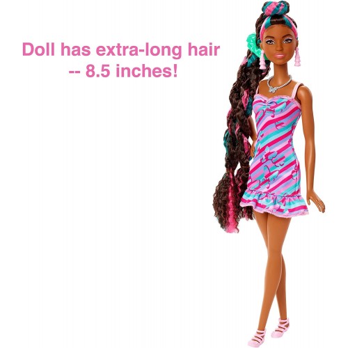 Mattel Barbie Totally Hair Butterfly-Themed Doll, 8.5 Inch Fantasy Hair, Dress, 15 And Fashion Play Accessories 8 HCM91 19473501