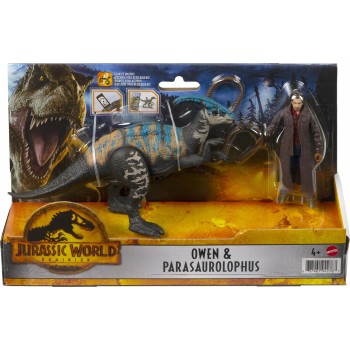 Mattel Jurassic World Ανθρωπος & Δεινοσαυρος Σετ Owen & Juvenile Parasaurolophus HDX46 / GWM29 887961942767