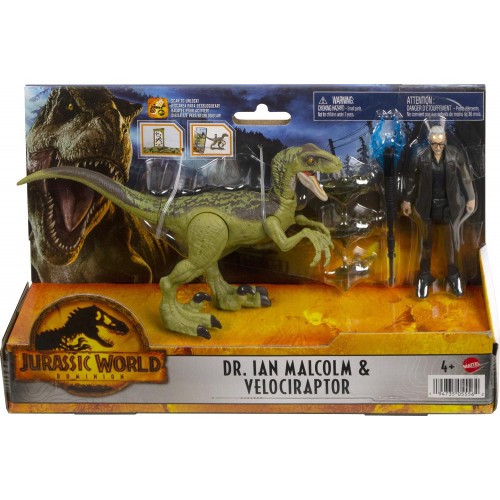 Mattel Jurassic World Man & Dinosaur Set Ian Malcolm & Juvenile Baryonyx HDX46 / HGP77 194735055562