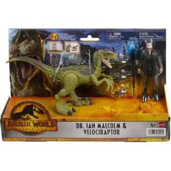 Mattel Jurassic World Man & Dinosaur Set Ian Malcolm & Juvenile Baryonyx HDX46 / HGP77 194735055562