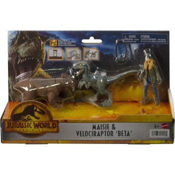 Mattel Jurassic World Man & Dinosaur Set Maisie and Velociraptor Beta HDX46 / HGP78 194735055579