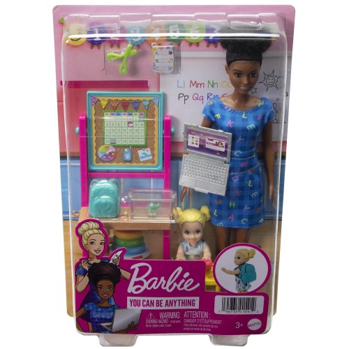 Mattel Barbie Σετ Επαγγελματα Με Παιδακια Και Ζωακια - Δασκάλα Μελαχρινή DHB63 / HCN20 194735015412