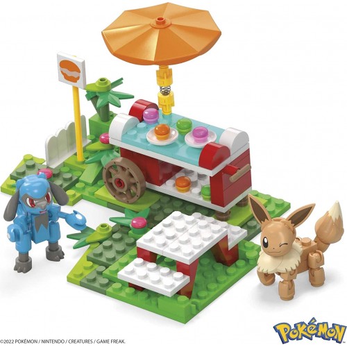 Mattel Pokemon Adventure Builder Poke Puff Picnic Toy Building Set, Eevee And Riolu Fig HDL80 194735026647