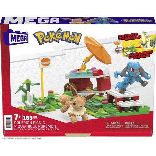 Mattel Pokemon Adventure Builder Poke Puff Picnic Toy Building Set, Eevee And Riolu Fig HDL80 194735026647