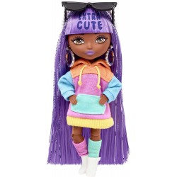 Mattel Barbie Extra Minis Doll 7 5.5 In Wearing Color-Block Hoodie Dress And Boots, With Stand Accessories HGP62 / HJK66 1947350