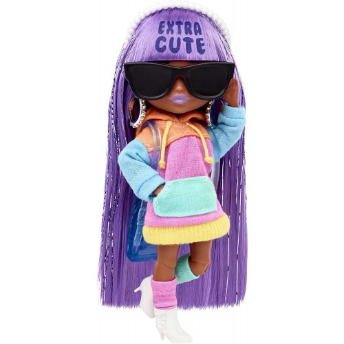 Mattel Barbie Extra Minis Doll 7 5.5 In Wearing Color-Block Hoodie Dress And Boots, With Stand Accessories HGP62 / HJK66 1947350