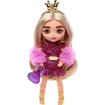 Mattel Barbie Extra Minis Doll 8 5.5 In Wearing Shimmery Dress And Furry Shrug HGP62 / HJK67 194735088553