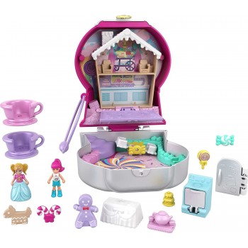 Mattel Polly Pocket Candy Cutie Gumball Compact, Theme With Micro And Margot Dolls, 5 Reveals 13 Related Accessories FRY35 / GTN