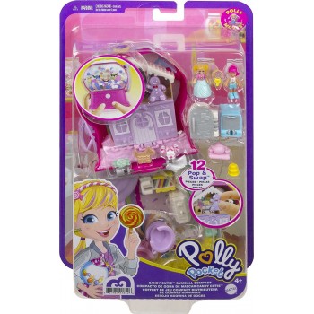 Mattel Polly Pocket Candy Cutie Gumball Compact, Theme With Micro And Margot Dolls, 5 Reveals 13 Related Accessories FRY35 / GTN