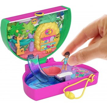Mattel Polly Pocket Watermelon Pool Party Compact Playset With Scented Feature, 2 Micro Dolls, 12 Accessories FRY35 / HCG19 1947