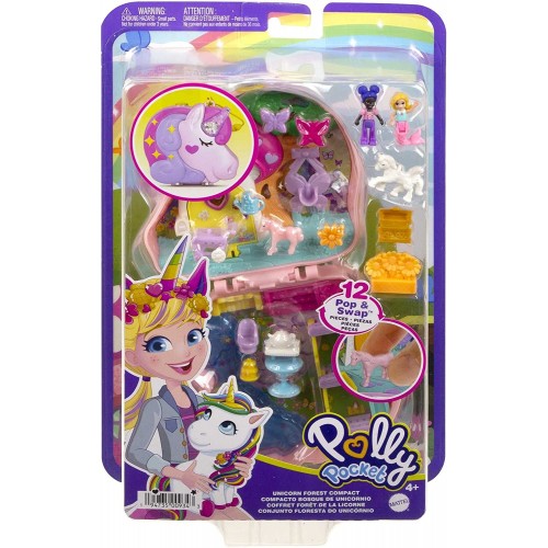 Mattel Polly Pocket Mini - Ο Κοσμος Της Σετακια Unicorn Forest Compact Tea Party FRY35 / HCG20 194735009343