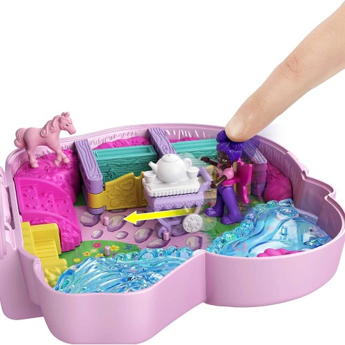 Mattel Polly Pocket Mini - Ο Κοσμος Της Σετακια Unicorn Forest Compact Tea Party FRY35 / HCG20 194735009343