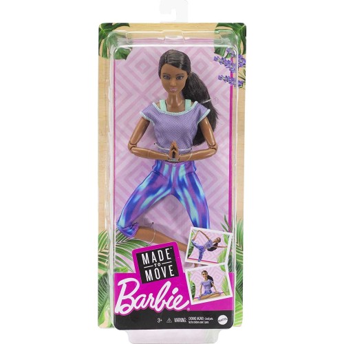 Mattel Barbie Αμετρητες Κινησεις Made To Move 22 Flexible Joints And Curly Brunette Ponytail Wearing Athleisure-Wear FTG80 / GXF