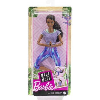 Mattel Barbie Made To Move Doll With 22 Flexible Joints And Curly Brunette Ponytail Wearing Athleisure-Wear FTG80 / GXF06 887961