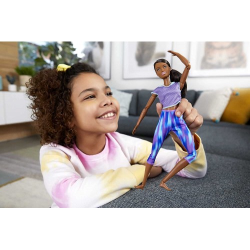 Mattel Barbie Made To Move Doll With 22 Flexible Joints And Curly Brunette Ponytail Wearing Athleisure-Wear FTG80 / GXF06 887961