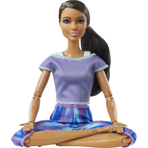 Mattel Barbie Αμετρητες Κινησεις Made To Move 22 Flexible Joints And Curly Brunette Ponytail Wearing Athleisure-Wear FTG80 / GXF