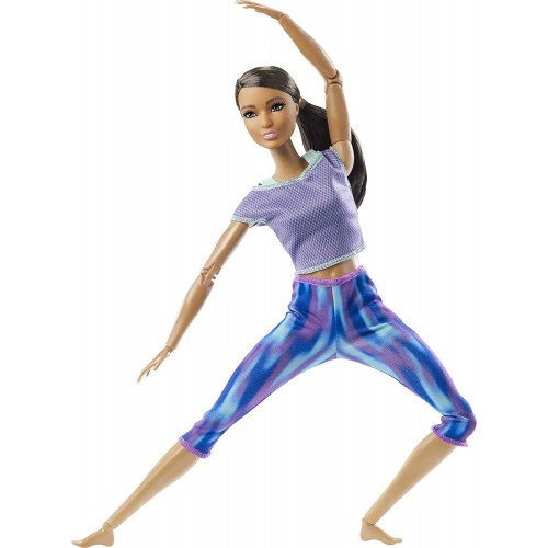 Mattel Barbie Made To Move Doll With 22 Flexible Joints And Curly Brunette Ponytail Wearing Athleisure-Wear FTG80 / GXF06 887961
