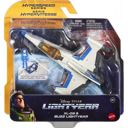 Mattel Disney Pixar Lightyear Hyperspeed Series Xl-03 Spaceship And Buzz Figure, 6.3 Inch Long Vehicle HHJ93 / HHK00 19473506938