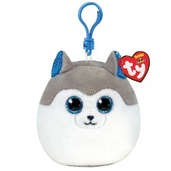 ty Squishy Beanies Slush Plush Clip Husky Dog White And Gray 1607-39562 008421395620