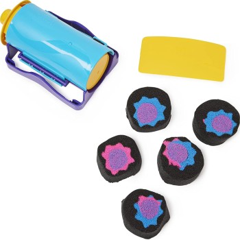 Spin Master Kinetic Sand, Slice N Surprise Set With 383G Of Black, Pink And Blue Play 6063482 778988378113