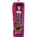Mattel Barbie Fashionistas Doll 187, Brunette Ponytail, Shift Dress, Pink Boots, Behind-The-Ear Hearing Aids FBR37 / HBV19 19473