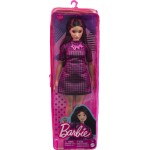 Mattel Barbie Fashionistas Doll 188, Curvy, Black Hair, Pink And Checkered Dress, Love Necklace, Sneakers FBR37 / HBV20 19473500