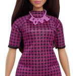 Mattel Barbie Fashionistas Doll 188, Curvy, Black Hair, Pink And Checkered Dress, Love Necklace, Sneakers FBR37 / HBV20 19473500