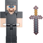 Mattel Minecraft Figure 8Cm Build-A-Portal Steve in Netherite Armor  GTP08 / HDV12 194735031856