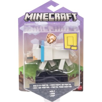 Mattel Minecraft Figure 8Cm Build-A-Portal Wolf GTP08 / HFC30 194735037254