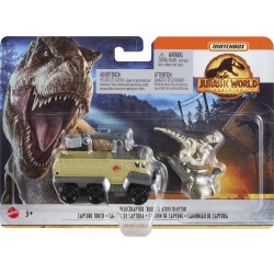 Mattel Jurassic World Αυτοκινητάκια και Δεινόσαυροι Σετ Velociraptor Blue and Atrociraptor FMY31 / HBH84 887961989595