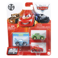 Mattel Cars Mini - Set Of 3 Damaged King, Lightning McQueen & Chick Hicks GKG01 / HFC63 194735037445