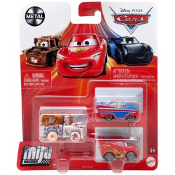 Mattel Cars Mini - Set Of 3 Soapy Mater, Lightning McQueen & Union Jack Ramone GKG01 / HFC76 194735037476