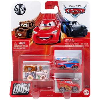 Mattel Cars Mini - Set Of 3 Soapy Mater, Lightning McQueen & Union Jack Ramone GKG01 / HFC76 194735037476