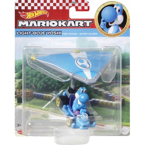 Mattel Hot Wheels Αυτοκινητάκια Mario Kart Με Ανεμόπτερο Light-Blue Yoshi GVD30 / HDB44 194735019090