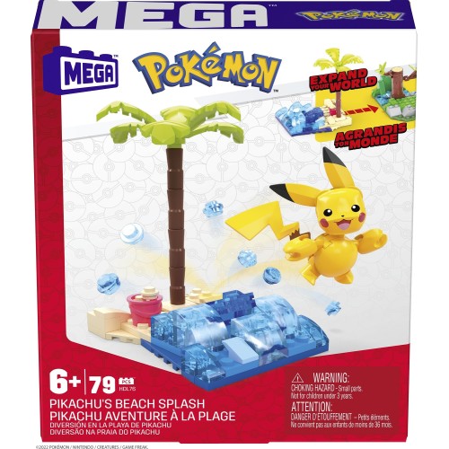MEGA Pikachu Beach Splash Building Set With 79 Compatible Bricks HDL75 / HDL76 194735026623