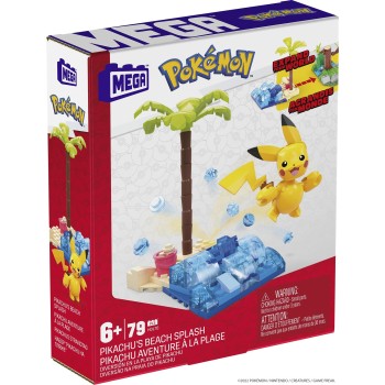 MEGA Pokemon Adventure Builder Φιγούρα Και Αξεσουάρ Pikachu Beach Splash Building Set With 79 Compatible Bricks HDL75 / HDL76 19