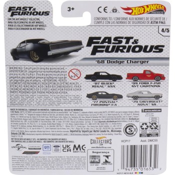 Mattel Hot Wheels Collective Enterainment Cars Fast & Furious F9 68 Dodge Charger DMC55 / HCP17 194735016532