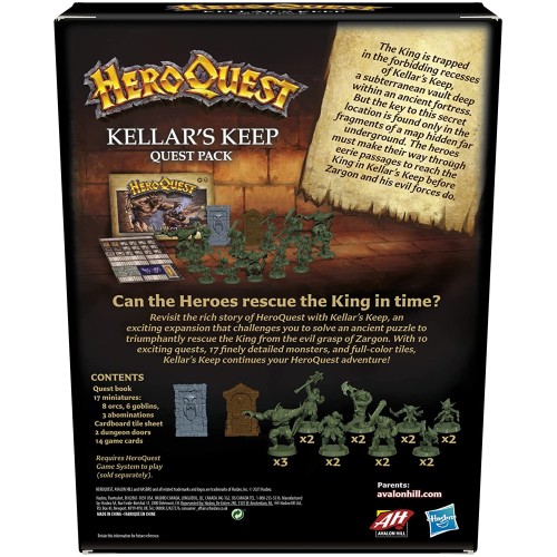 Hasbro Avalon Hill Heroquest Kellars Keep Expansion, Dungeon Crawler Board Game F4543 5010993938063