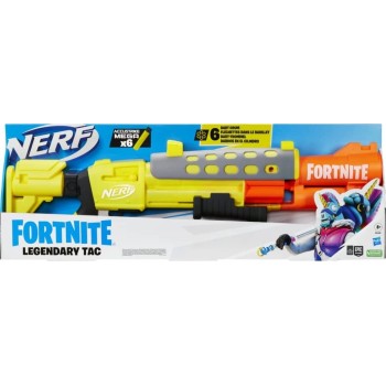 Hasbro Nerf Fortnite Legendary TAC Blaster, Yellow Glow Wrap Design, 6-Dart Mega F4169 5010994172596