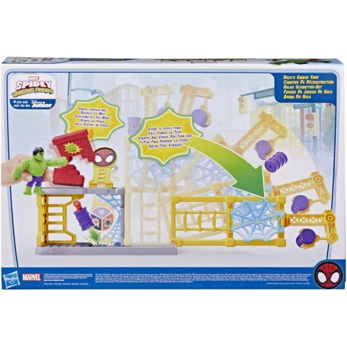 Hasbro Marvel Spidey And His Amazing Friends Hulks Smash Yard Hulk Playset With Toppling Tower Wall F3717 5010993942121