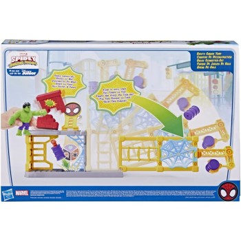 Hasbro Marvel Spidey And His Amazing Friends Hulks Smash Yard Hulk Playset With Toppling Tower Wall F3717 5010993942121